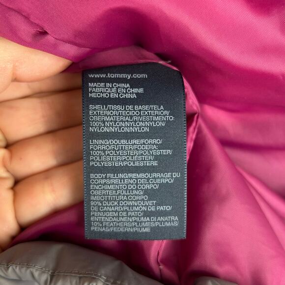 Tommy Hilfiger Women's Packable Down Puffer Jacket Size Medium Gray Insulated - Picture 6 of 7